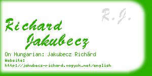 richard jakubecz business card
